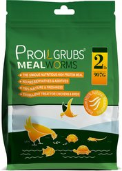 PROILGRUBS Pure Natural Dried Mealworms, Premium Poultry Feed High-Protein Grain-Free Dry Food Chicken Treats, 2-lb bag