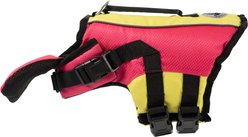 Body Glove Ripstop Reflective Dog Life Jacket, Pink/Yellow, Small