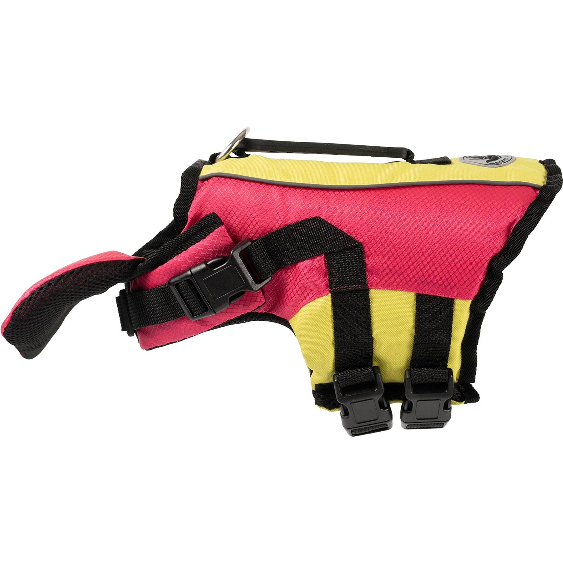 Body Glove Ripstop Reflective Dog Life Jacket, Pink/Yellow, Small