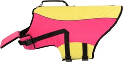 Body Glove Ripstop Reflective Dog Life Jacket, Pink/Yellow, Large