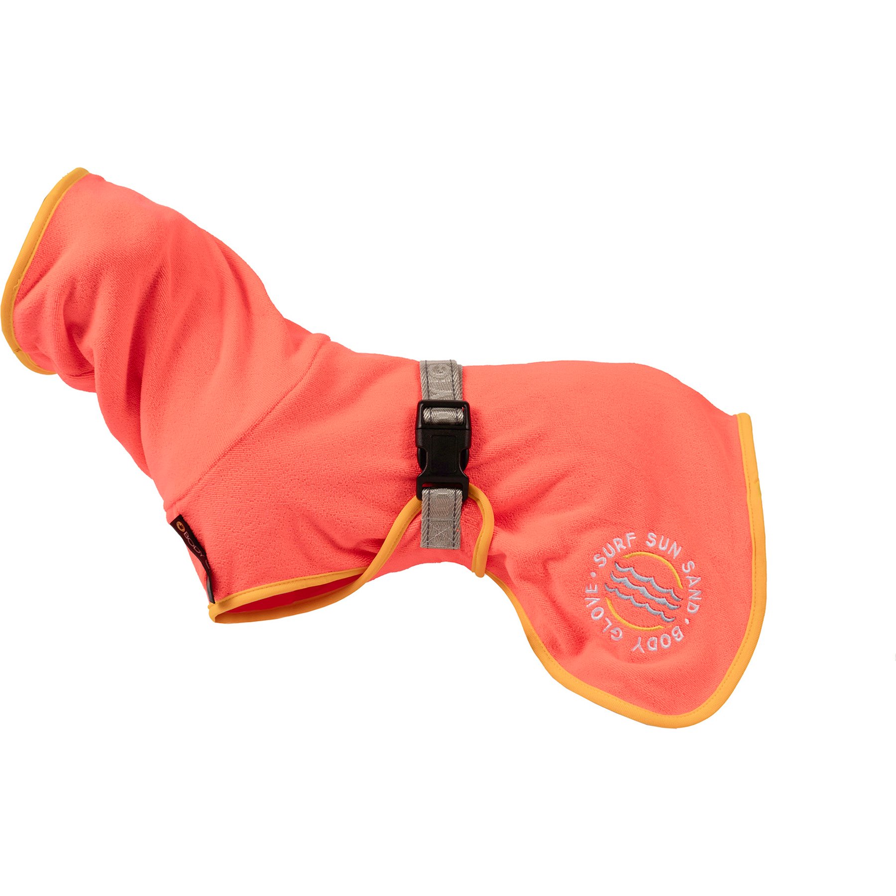 Body Glove Surf Pet Hooded Dog Towel Robe, Neon Coral, X-Small