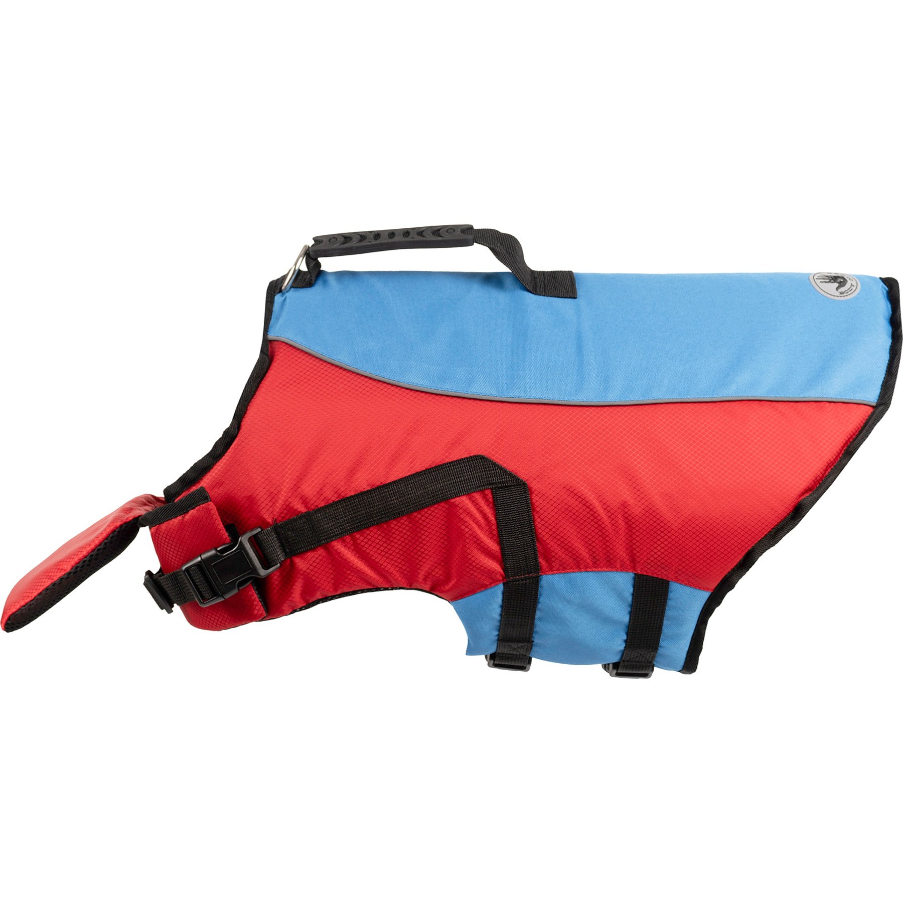 Body Glove Ripstop Reflective Dog Life Jacket, Red/Blue, X-Large