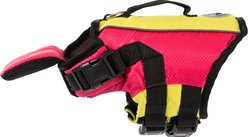 Body Glove Ripstop Reflective Dog Life Jacket, Pink/Yellow, X-Small