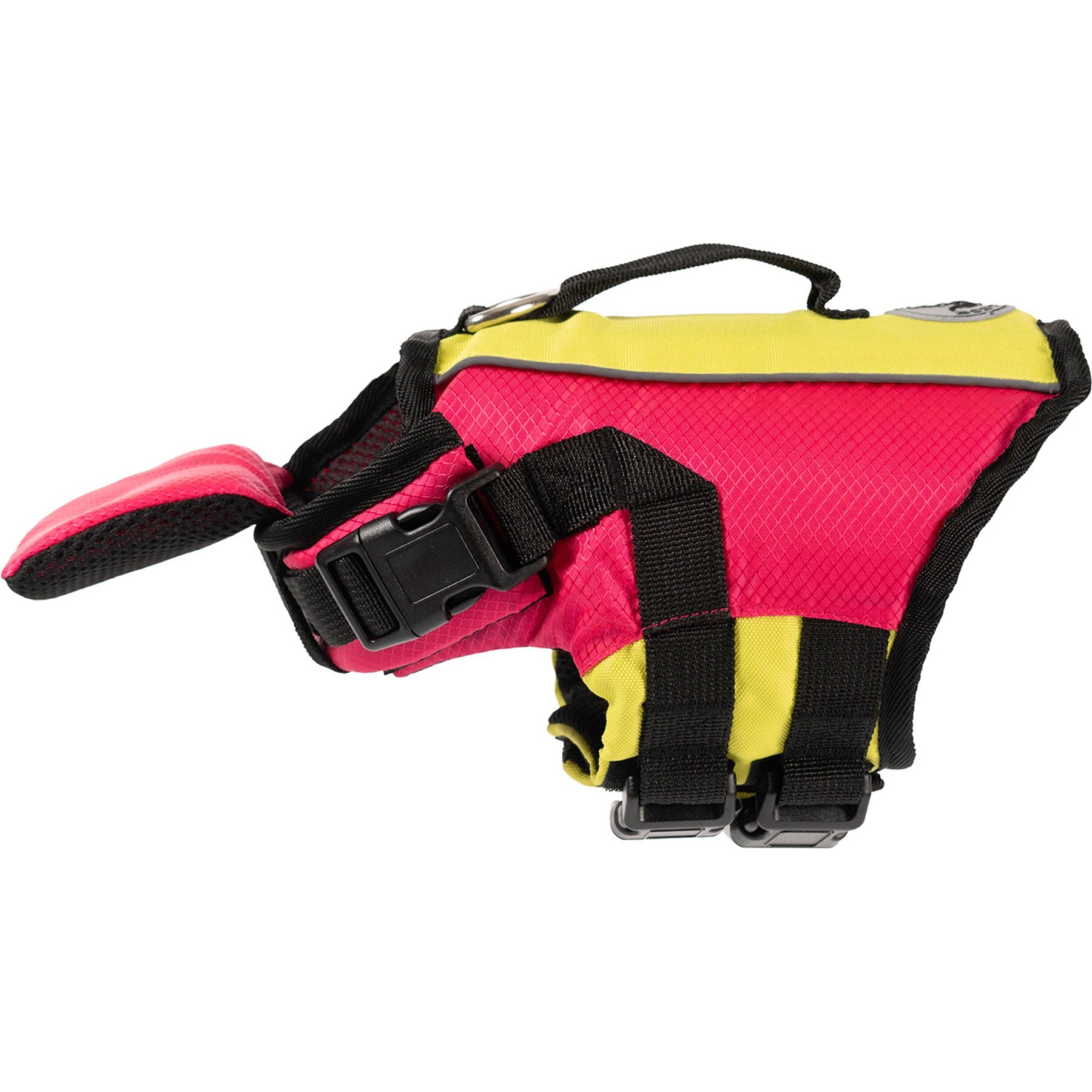 Body Glove Ripstop Reflective Dog Life Jacket, Pink/Yellow, X-Small