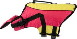 Body Glove Ripstop Reflective Dog Life Jacket, Pink/Yellow, Medium