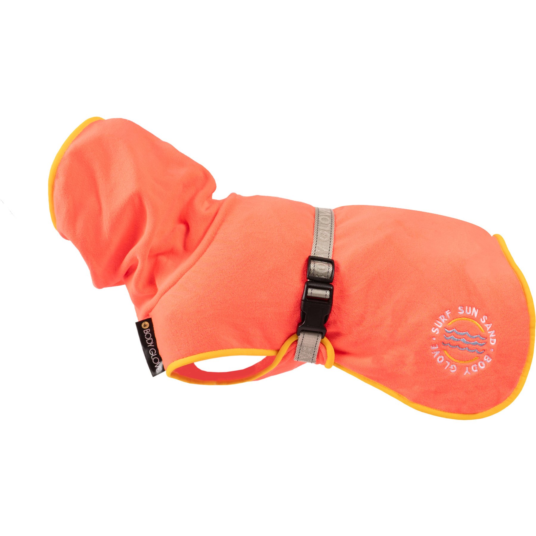 Body Glove Surf Pet Hooded Dog Towel Robe, Neon Coral, XX-Large