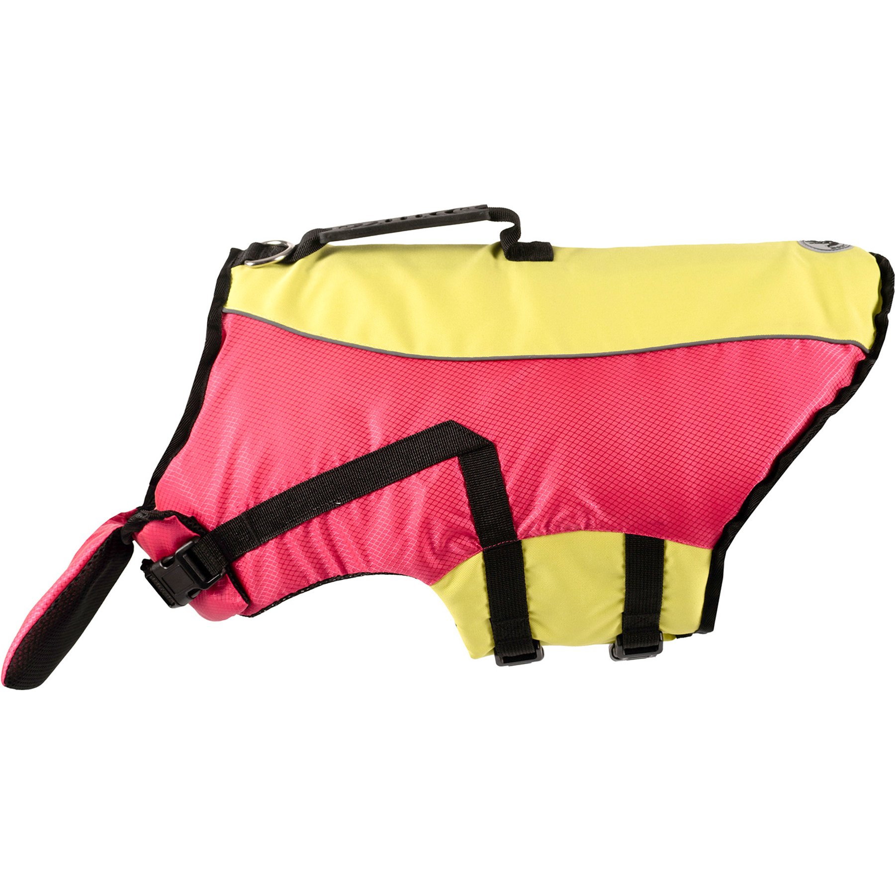 Body Glove Ripstop Reflective Dog Life Jacket, Pink/Yellow, X-Large