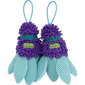 Outward Hound FlyFetch Birdie Teaser Wand Dog Toy, Purple, Small, 2 count