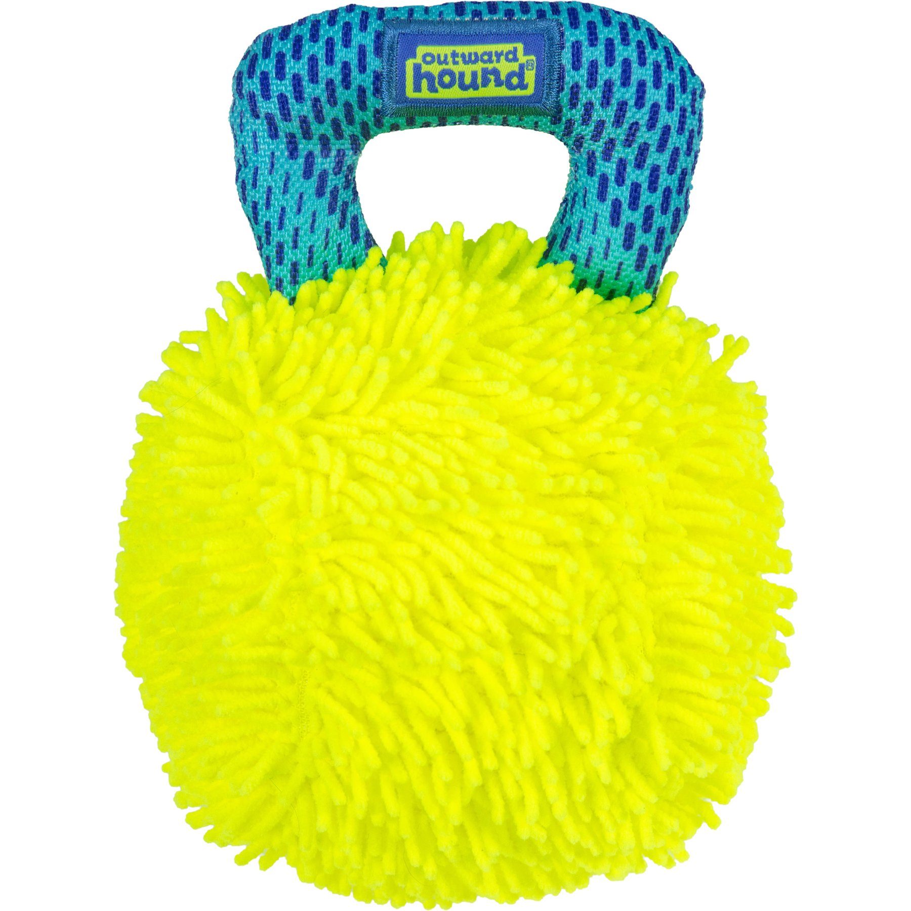 Outward Hound FlyFetch Giggle Ball Dog Toy with Handle, Yellow, Medium
