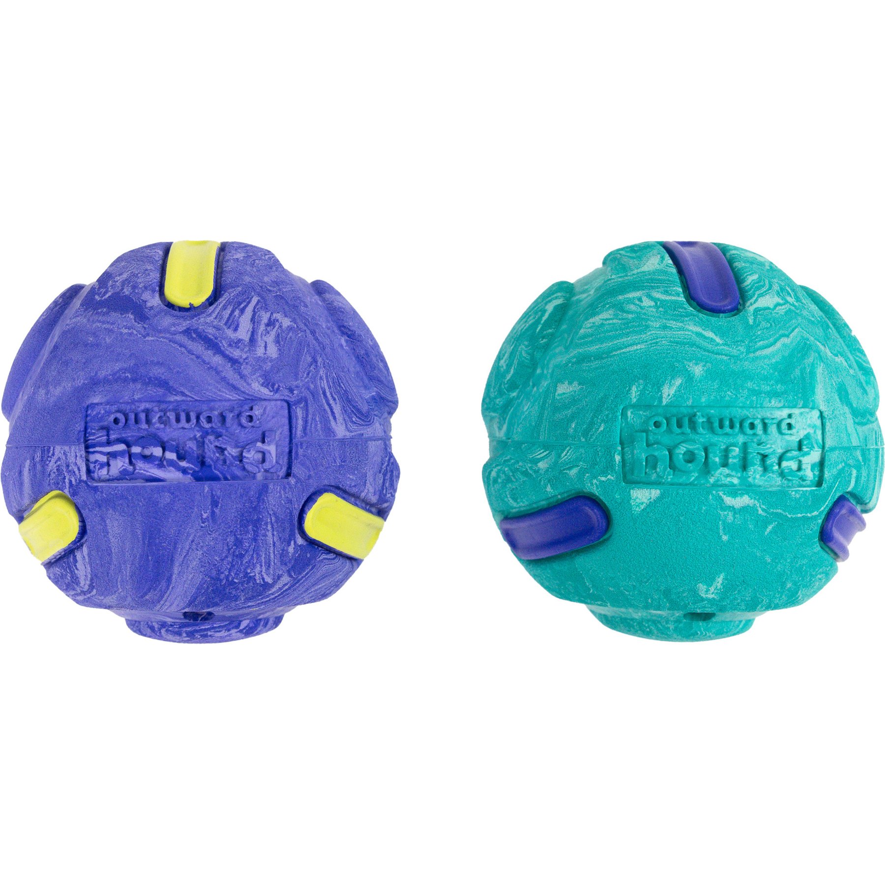 Outward Hound FlyFetch Rubber Ballz Dog Toys, Medium, 2 count