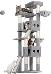 Globlazer Multi-Level Tall Tower 83-in Plush Condo Cat Tree, Light Gray slide 2 of 8