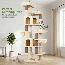 Globlazer 82-in Tower Plush Condo Cat Tree, Beige slide 2 of 8