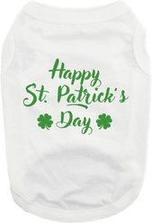 Doggie Design Happy St. Patrick's Day Graphic Dog Shirt, White, XXX-Large
