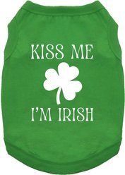Doggie Design Kiss Me I'm Irish Graphic Dog Shirt, Emerald Green, X-Small