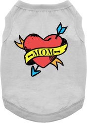 Doggie Design Mom Tattoo Graphic Dog Shirt, Gray, Medium