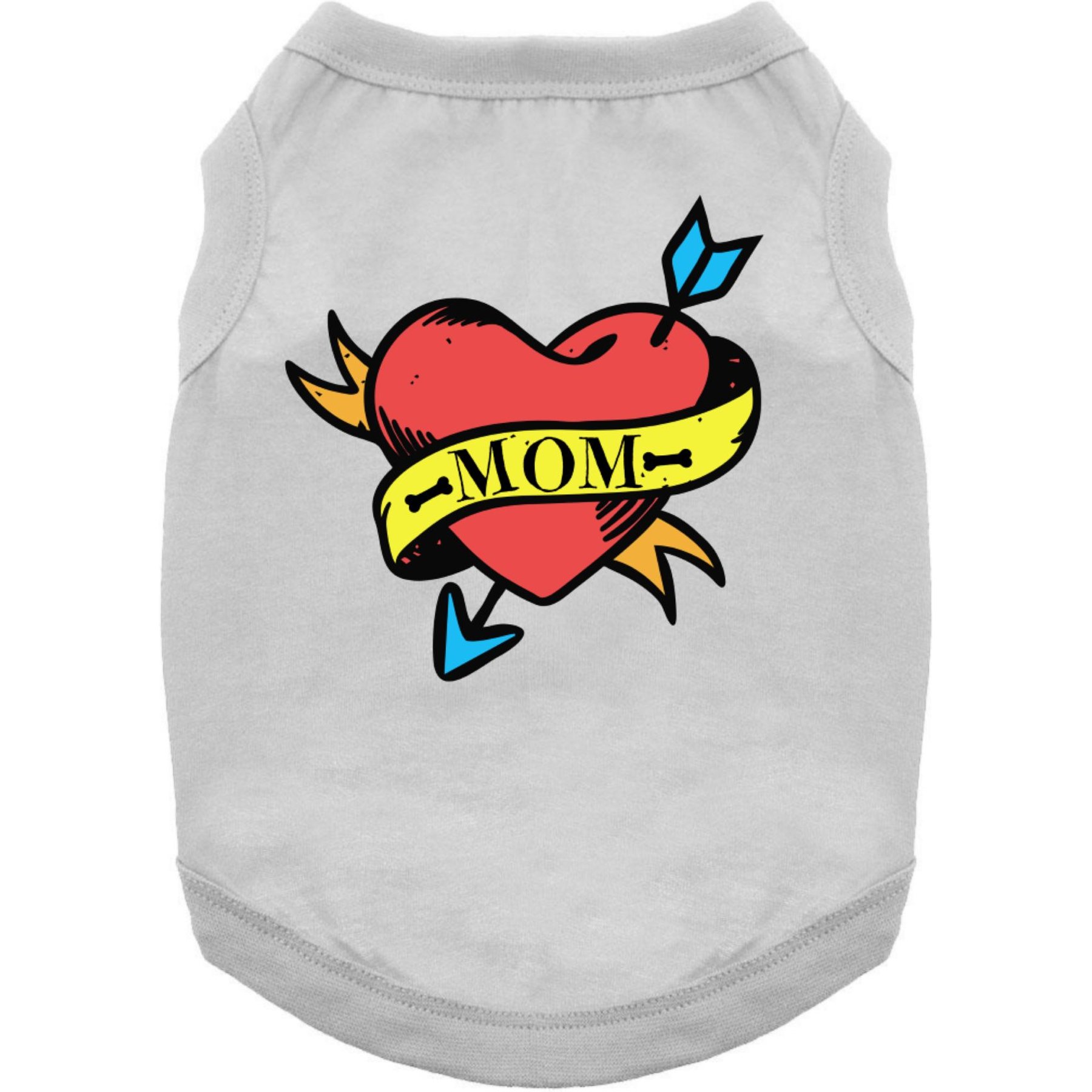 Doggie Design Mom Tattoo Graphic Dog Shirt, Gray, X-Small