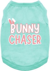 Doggie Design Bunny Chaser Graphic Dog Shirt, Teal, Large