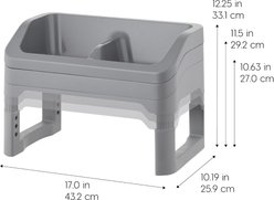 IRIS Elevated Dog Feeder with Attachable Feet, Grey/Black, Medium: 4-cup slide 2 of 9