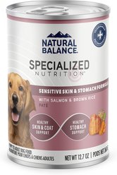 Natural Balance Specialized Nutrition Sensitive Skin & Stomach Formula Adult Salmon & Brown Rice Wet Dog Food, 12.7-oz can, bundle of 24