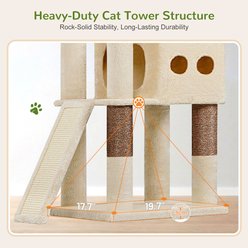 Globlazer Multi-Level Tall Tower 83-in Plush Condo Cat Tree, Beige slide 2 of 8