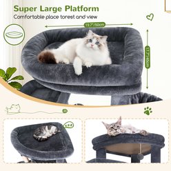 Globlazer Maine Coon 84-in Plush Condo Cat Tree, Dark Gray slide 2 of 9