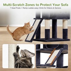 Globlazer Multi-Level Tall Tower 83-in Plush Condo Cat Tree, Dark Gray slide 2 of 8