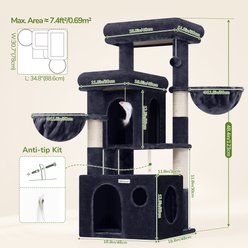Globlazer 48-in Plush Condo Cat Tree, Dark Gray slide 2 of 8