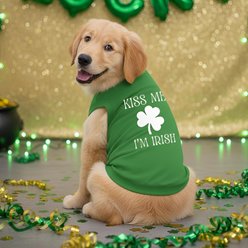 Doggie Design Kiss Me I'm Irish Graphic Dog Shirt, Emerald Green, XXX-Large slide 2 of 5