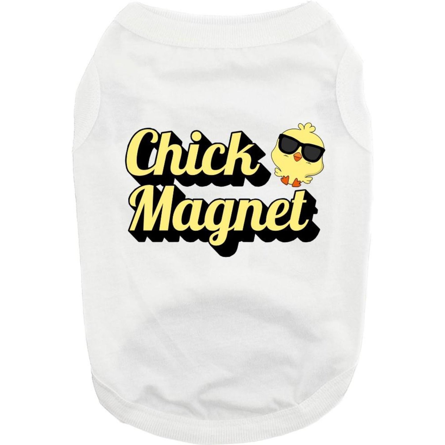 Doggie Design Chick Magnet Graphic Dog Shirt, White, XXX-Large