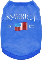 Doggie Design America Graphic Dog Shirt, Blue, Medium