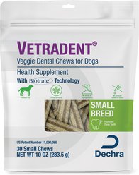 VETRADENT Veggie Small Adult Dog Dental Chew Treats, 30 count