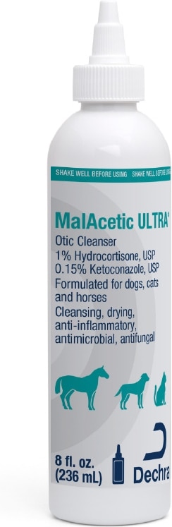 MALACETIC ULTRA Otic Cleanser for Dogs, Cats & Horses, 8-oz bottle