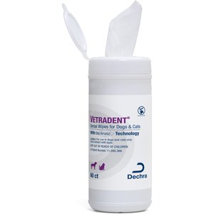 VETRADENT Organic Natural Mild Vanilla Flavored Dog & Cat Dental Wipes, 60 count