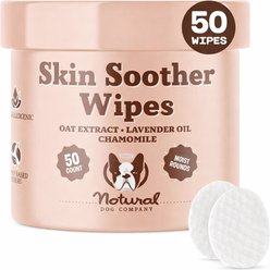 Natural Dog Company Skin Soother Dog Grooming Wipes, 50 count