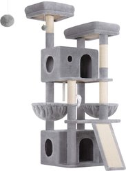 Globlazer Scratcher 64-in Plush Condo Cat Tree, Light Gray slide 2 of 7