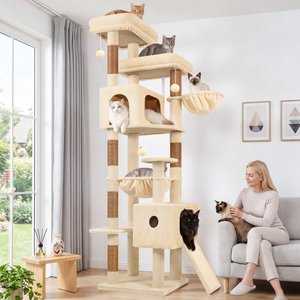 Globlazer 80-in Tall Plush Condo Cat Tree, Beige