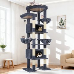 Globlazer Maine Coon 84-in Plush Condo Cat Tree, Dark Gray
