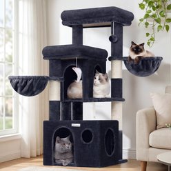 Globlazer 48-in Plush Condo Cat Tree, Dark Gray slide 1 of 8