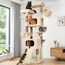 Globlazer Big Modern Tower 77-in Plush Condo Cat Tree, Beige