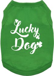 Doggie Design Lucky Graphic Dog Shirt, Emerald Green, Medium
