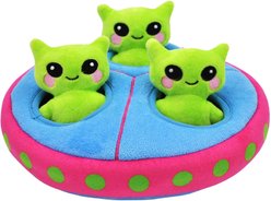 HugSmart Aliens Puzzle Squeaky Hide & Seek Plush Dog Toy, Small/Medium