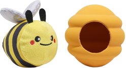 HugSmart Bee Hive Puzzle Latex Squeaky Hide & Seek Plush Dog Toy, Small/Medium