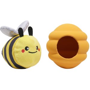 HUGSMART Bee Hive Puzzle Latex Squeaky Hide & Seek Plush Dog Toy