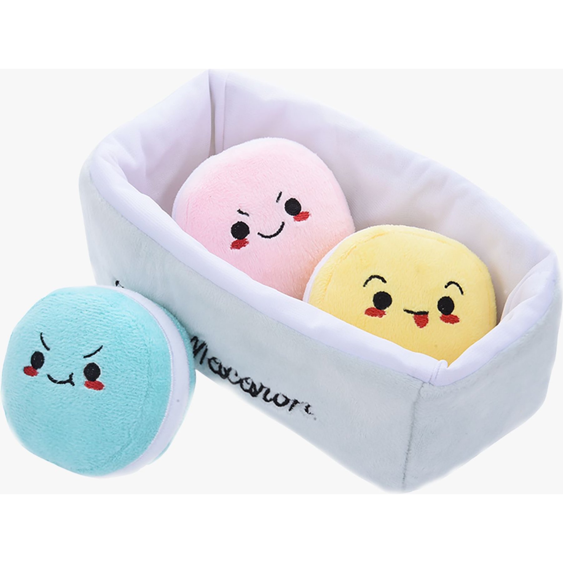 HugSmart Macarons Puzzle Crinkle Squeaky Hide & Seek Plush Dog Toy, Small/Medium