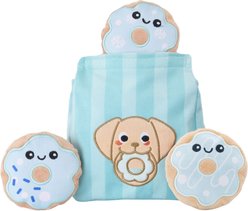 HugSmart Donuts Puzzle Crinkle Squeaky Hide & Seek Plush Dog Toy, Small/Medium