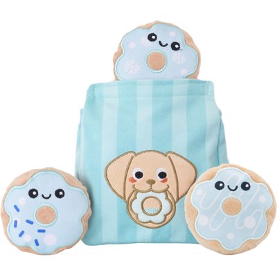 HugSmart HugSmart Donuts Puzzle Crinkle Squeaky Hide & Seek Plush Dog Toy, Small/Medium