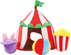 HugSmart Circus Puzzle Squeaky Hide & Seek Plush Dog Toy, Small/Medium