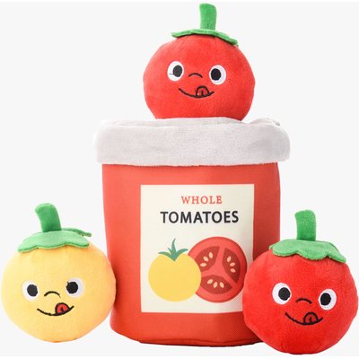 HugSmart HugSmart Tomato Can Puzzle Crinkle Squeaky Hide & Seek Plush Dog Toy, Small/Medium