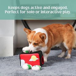 HugSmart Bento Box Puzzle Squeaky Hide & Seek Plush Dog Toy, Small/Medium slide 2 of 5
