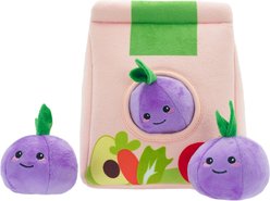 HugSmart Onion Grocery Bag Puzzle Squeaky Hide & Seek Plush Dog Toy, Small/Medium